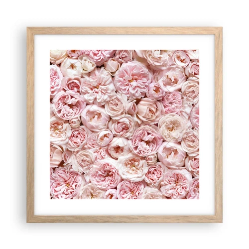 Affiche dans un chêne clair - Poster - Un lit de roses - 40x40 cm