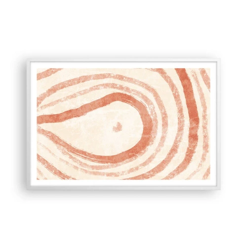 Affiche dans un cadre blanc - Poster - Cercles de corail – composition - 91x61 cm