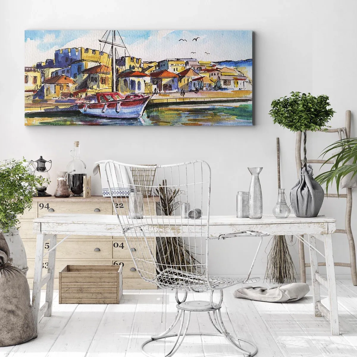 Impression sur toile - Image sur toile - Après-midi arc-en-ciel - 90x30 cm