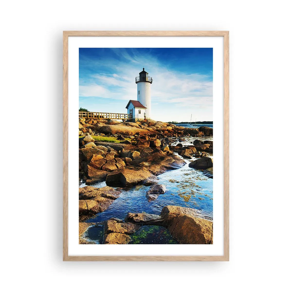 Affiche dans un chêne clair - Poster - Revenez heureux, j'attends - 50x70 cm