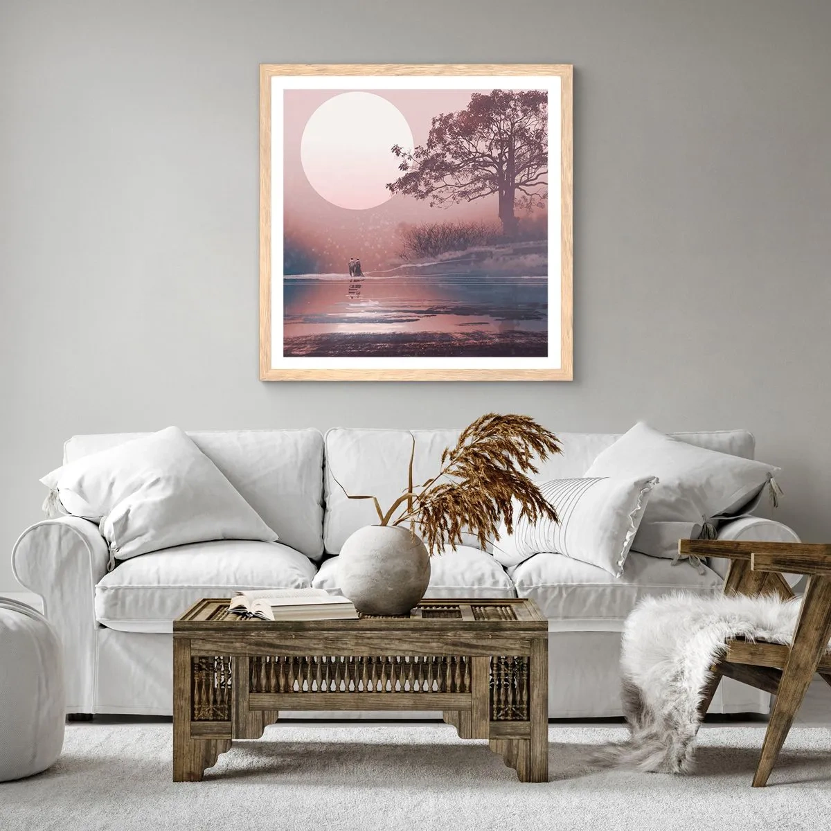 Affiche dans un chêne clair - Poster - Merveilles de la nuit - 30x30 cm