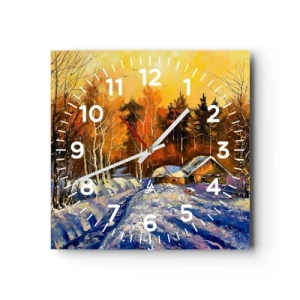 Horloge murale - Pendule murale - Impression d'hiver au soleil - 40x40 cm