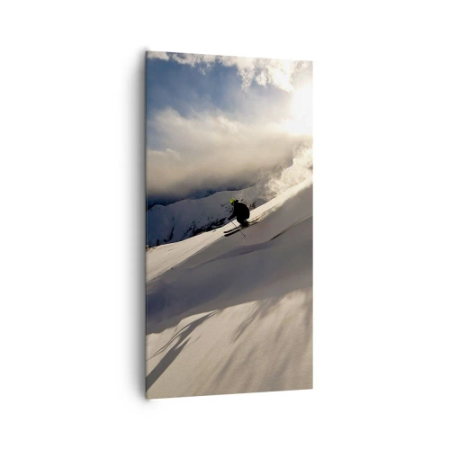 Impression sur toile - Image sur toile - Défi montagne accepté - 65x120 cm