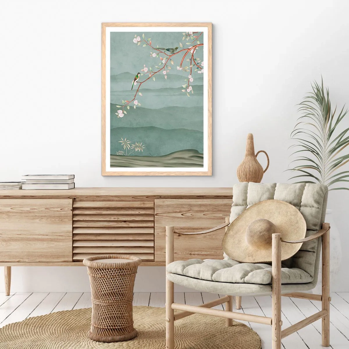 Affiche dans un chêne clair - Poster - Printemps oh c'est toi - 30x40 cm