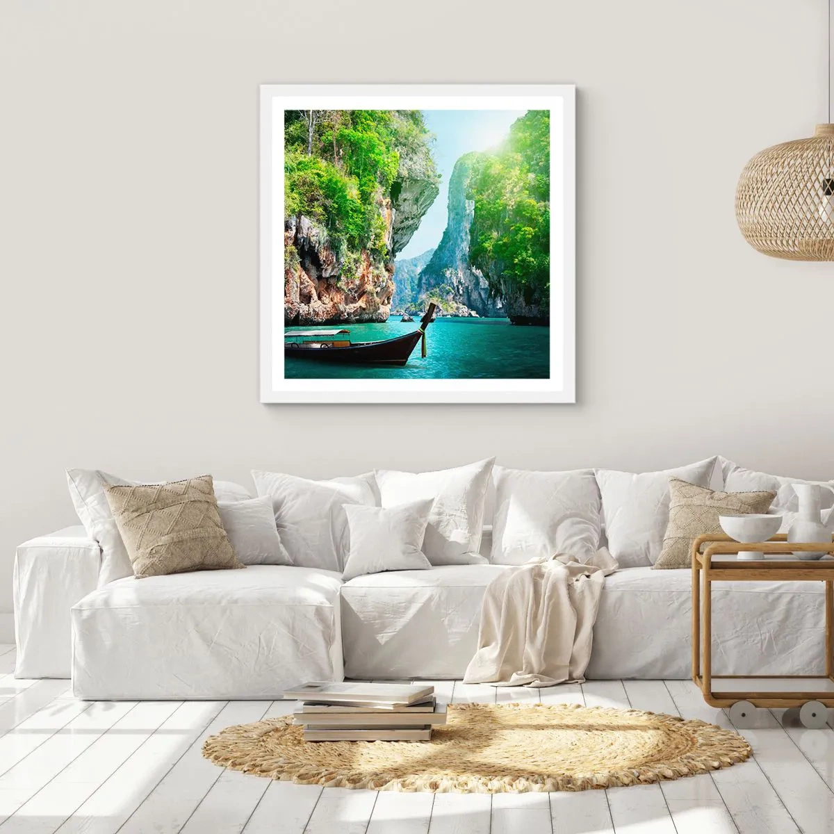 Affiche dans un cadre blanc - Poster - Une invitation à un voyage exotique - 60x60 cm