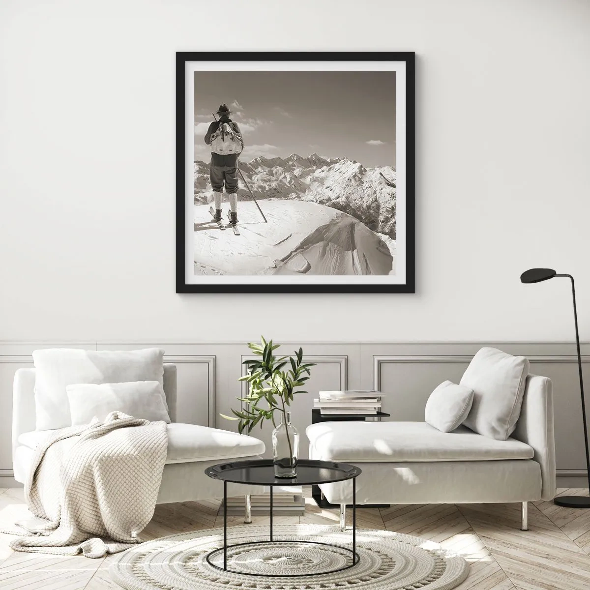 Affiche dans un cadre noir - Poster - Toutes les mêmes ces montagnes - 40x40 cm