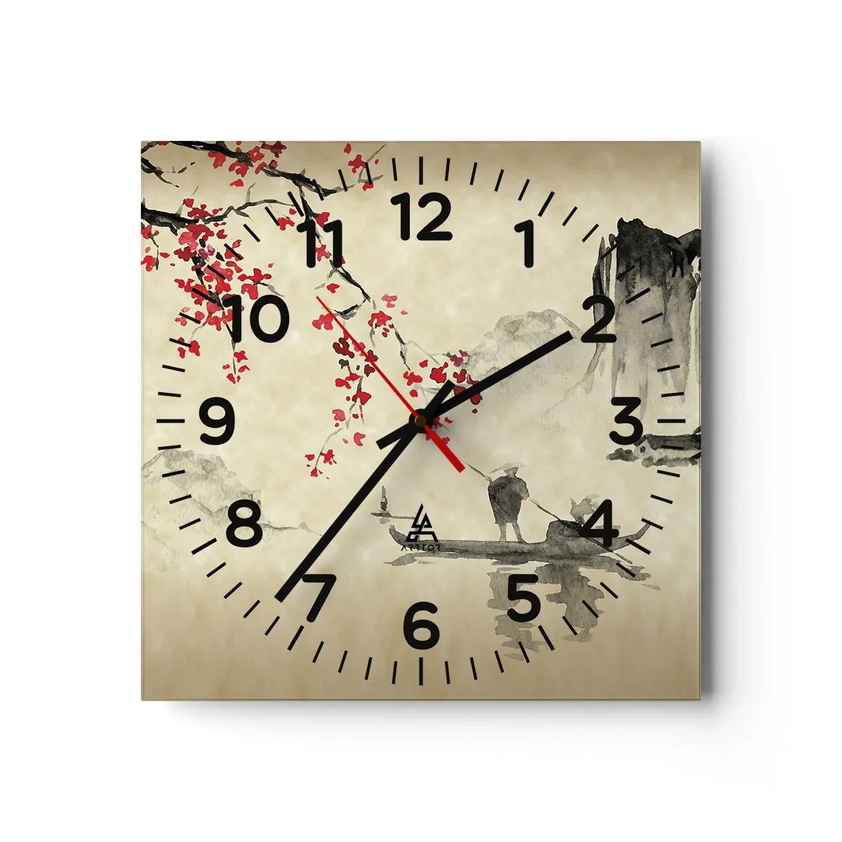 Horloge murale - Pendule murale - Au pays des cerisiers en fleurs - 40x40 cm