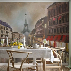 Papier Peint Autocollant Deluxe Sticker - Elle seule compte - tour Eiffel, Ville, Paris - 100x70 cm