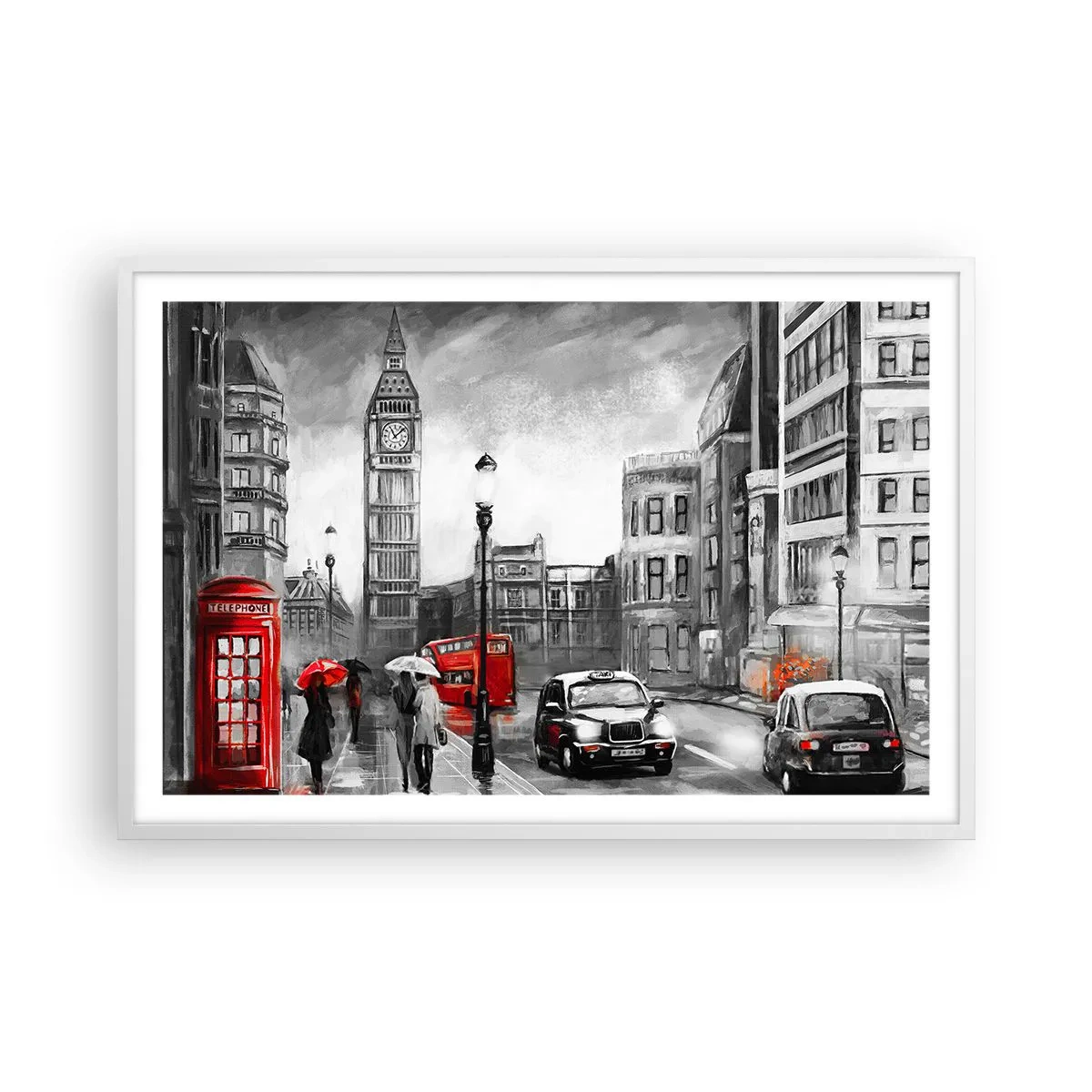 Affiche dans un cadre blanc - Poster - Pas du tout une ville grise - 91x61 cm
