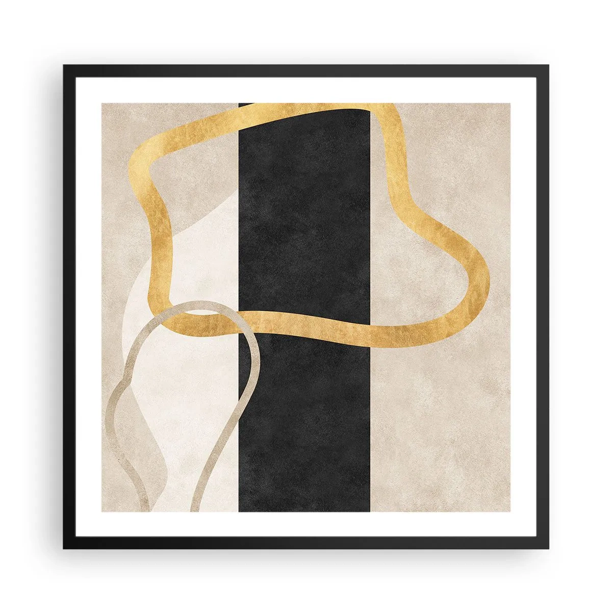 Affiche dans un cadre noir - Poster - Formes emmellées - 60x60 cm