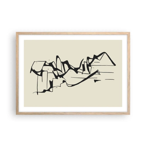 Affiche dans un chêne clair - Poster - Peut-être un paysage - 70x50 cm