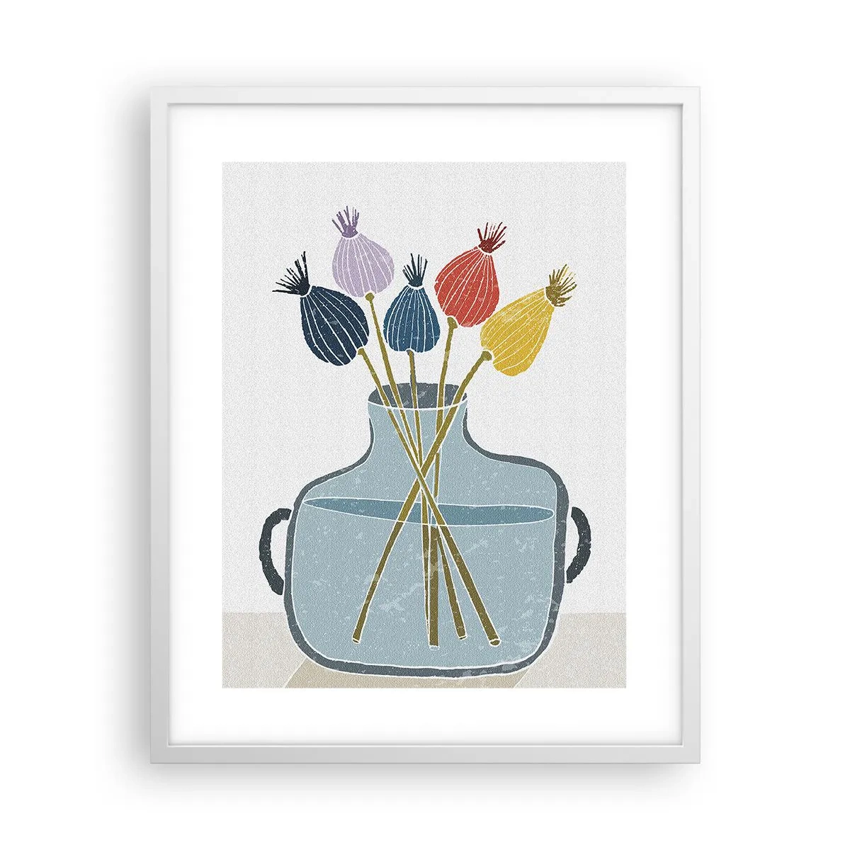 Affiche dans un cadre blanc - Poster - Comme s'il avait semé des graines de pavot - 40x50 cm