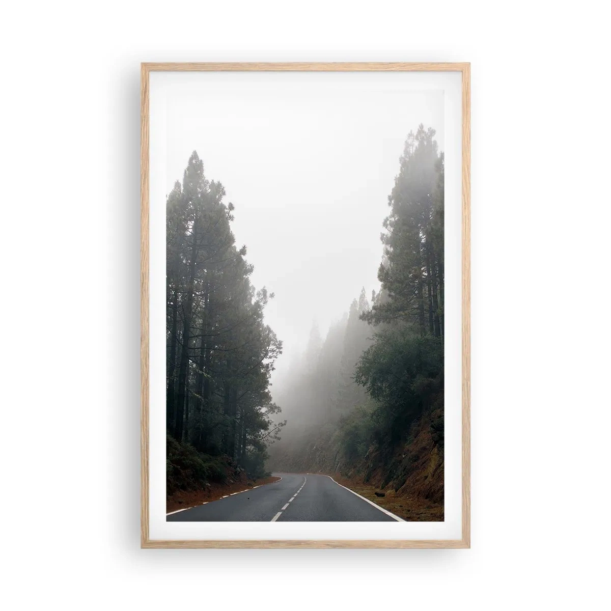 Affiche dans un chêne clair - Poster - Conte de la forêt magique - 61x91 cm