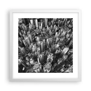 Affiche dans un cadre blanc - Poster - Toujours de plus en plus haut - 40x40 cm