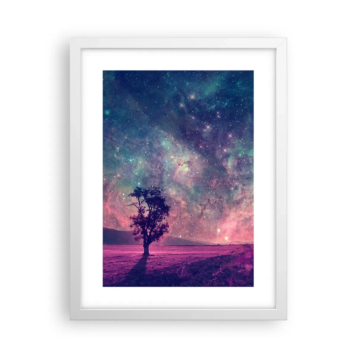 Affiche dans un cadre blanc - Poster - Sous un ciel magique - 30x40 cm