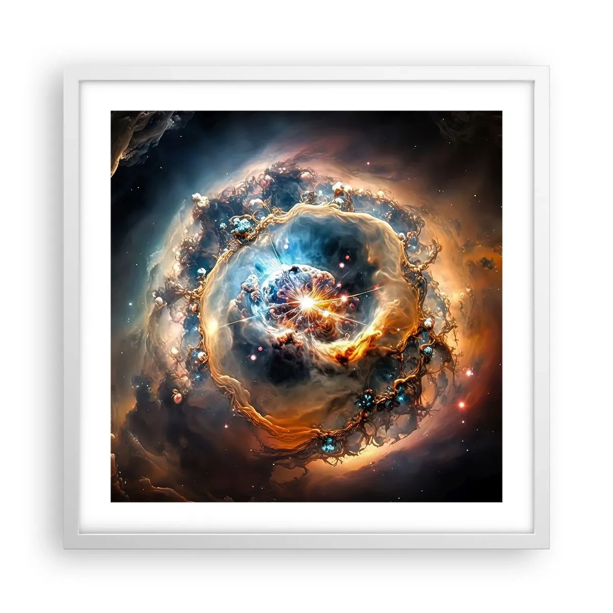 Affiche dans un cadre blanc - Poster - Le début - 50x50 cm