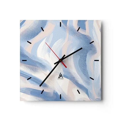 Horloge murale - Pendule murale - Vagues bleues - 40x40 cm