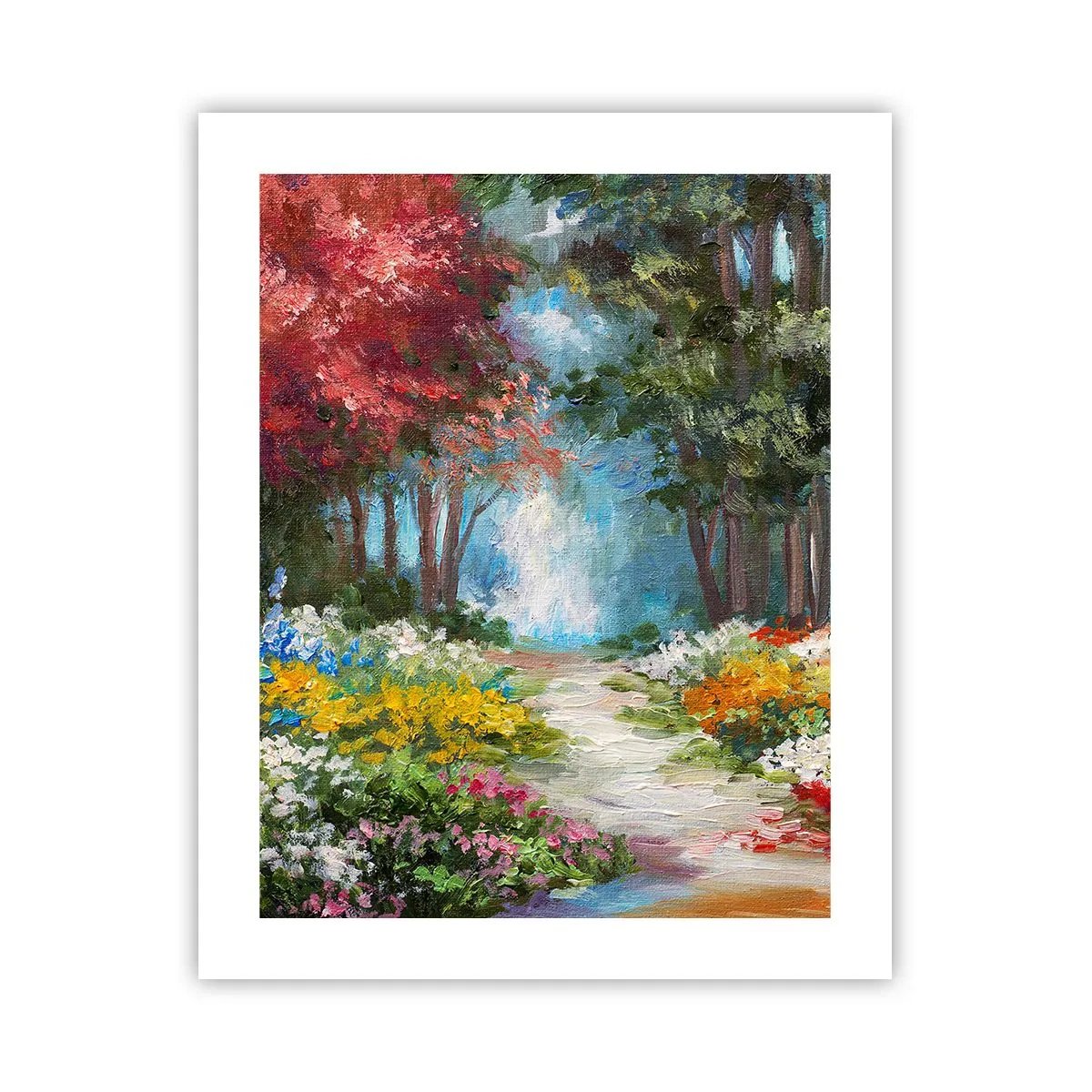 Affiche - Poster - Jardin forestier, forêt de fleurs - 40x50 cm