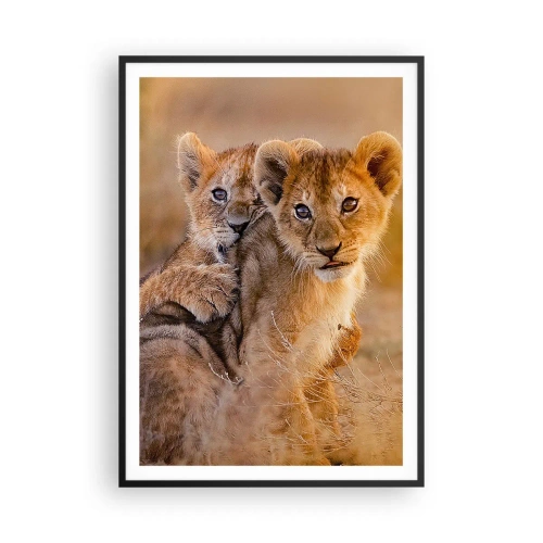 Affiche dans un cadre noir - Poster - Ne pas déranger! On s'amuse - 70x100 cm