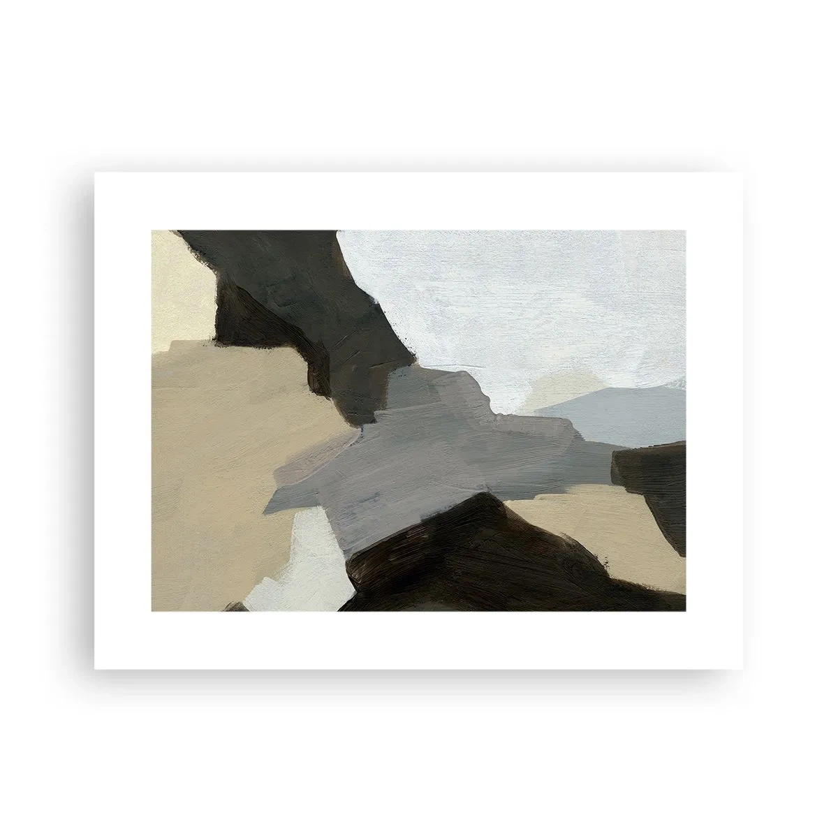 Affiche - Poster - Abstraction : le carrefour du gris - 40x30 cm