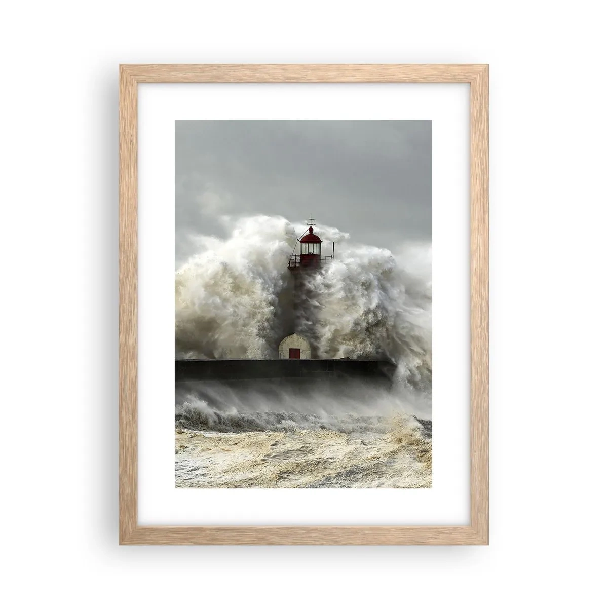 Affiche dans un chêne clair - Poster - La colère de l'océan - 30x40 cm