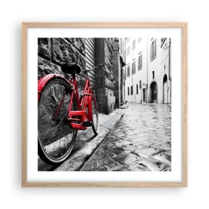 Affiche dans un chêne clair - Poster - La vraie beauté ne vieillit pas - 50x50 cm