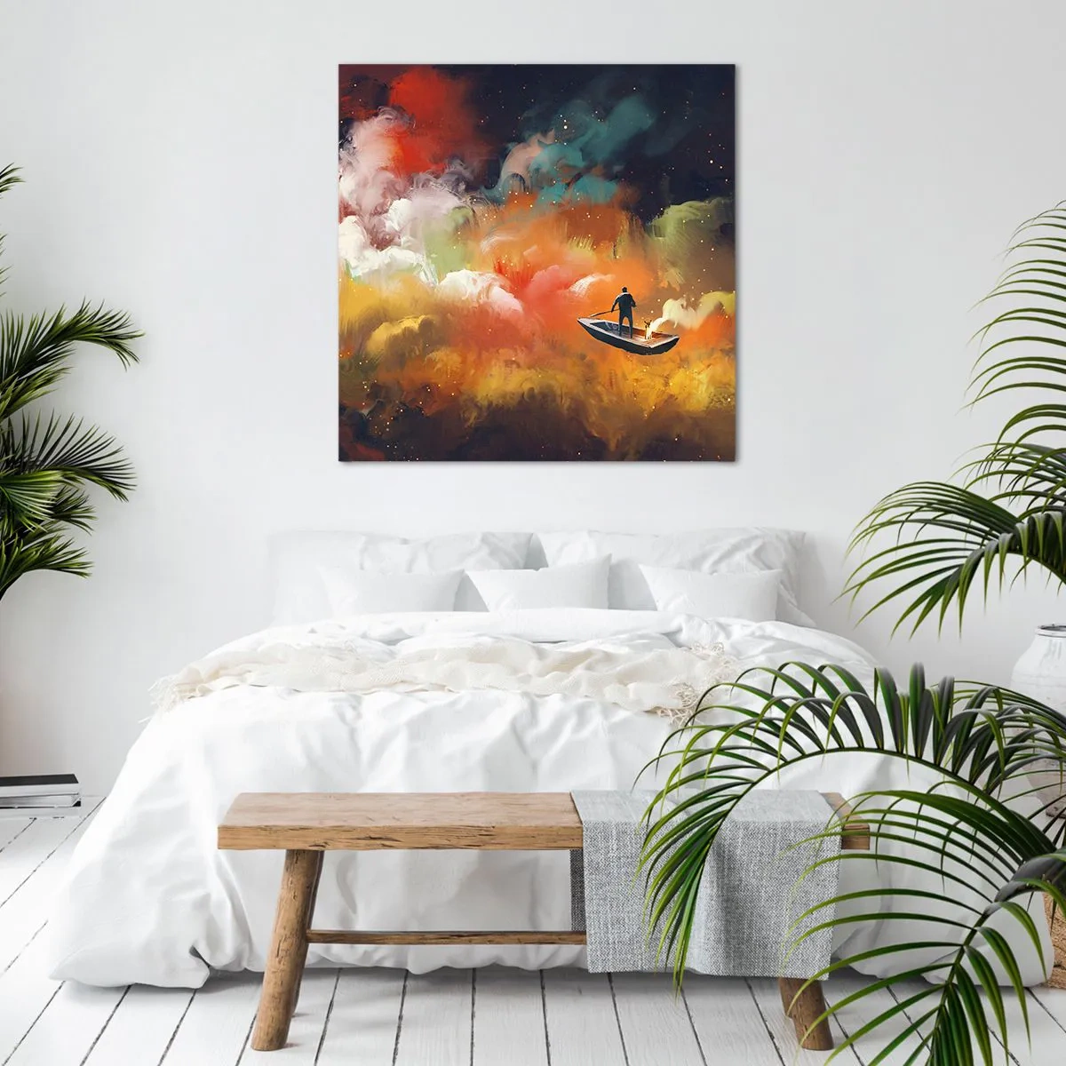 Impression sur toile - Image sur toile - En bateau à travers la galaxie - 30x30 cm