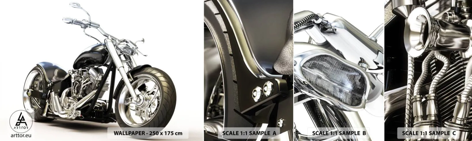 Échantillon de Papier Peint Autocollant Deluxe Sticker - Force de caractère - Automobile, Moto, Voyage - 100x30 cm