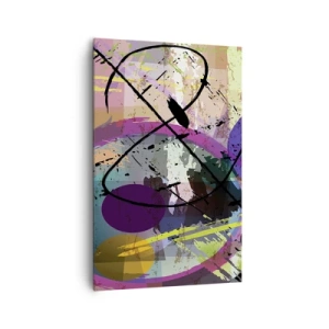 Impression sur toile - Image sur toile - Un motif abstrait coloré avec des lignes et des formes dynamiques. - 80x120cm - Vous pouvez aller tout droit ou autour - Décoration murale moderne pour le salon et la chambre ARTTOR