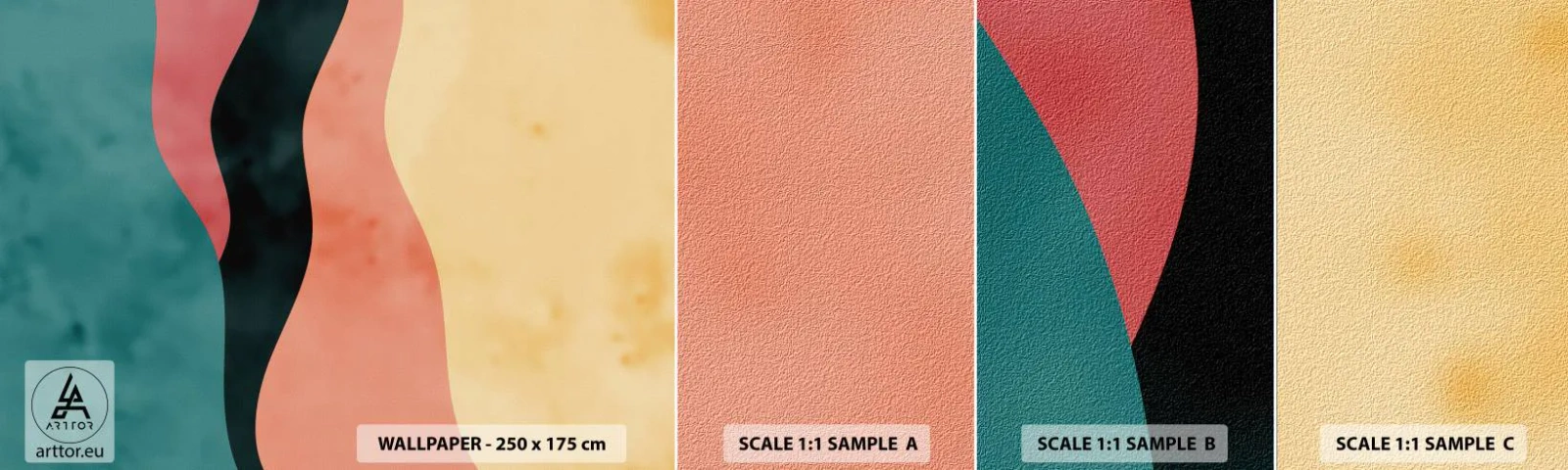 Échantillon de Papier Peint Autocollant Deluxe Sticker - Conformité non-conforme - Abstraction, Morceau, Art moderne. - 100x30 cm