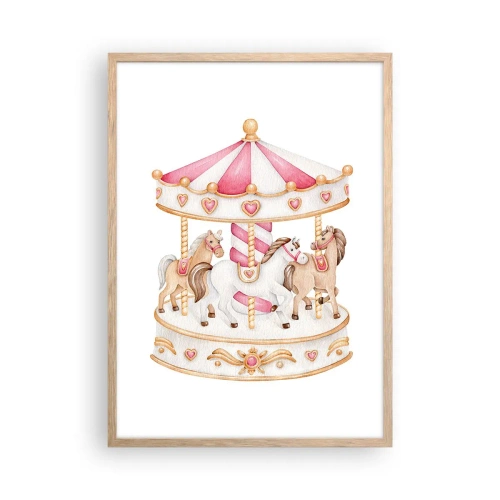 Affiche dans un chêne clair - Poster - Le doux monde de l'enfance - 50x70 cm