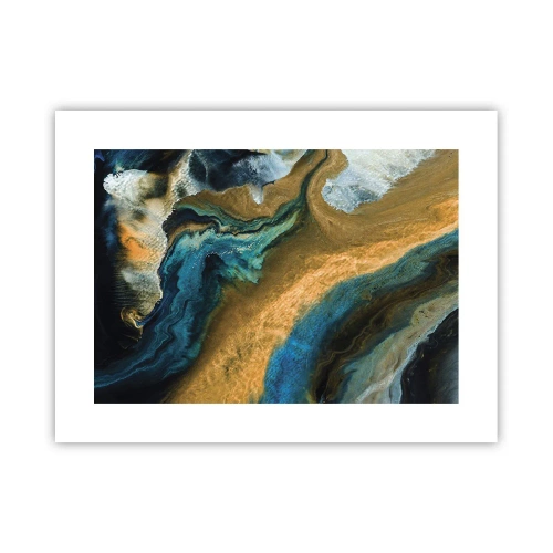 Affiche - Poster - Bleu - jaune - influences mutuelles - 40x30 cm