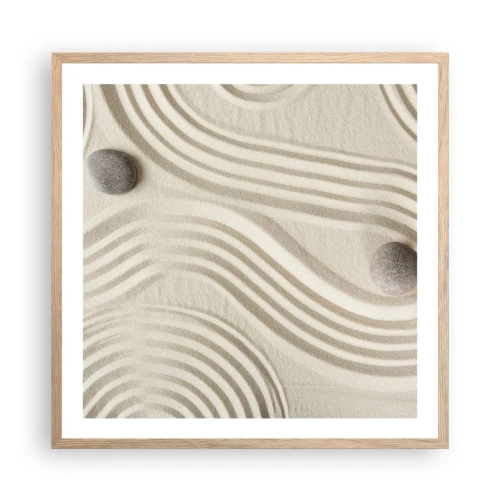 Affiche dans un chêne clair - Poster - Touche de chaleur - 60x60 cm