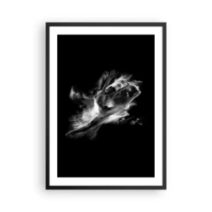 Affiche dans un cadre noir - Poster - Une danseuse en mouvement dynamique sur fond noir - 50x70cm - Coincé en l'air - Décoration murale moderne pour le salon et la chambre ARTTOR