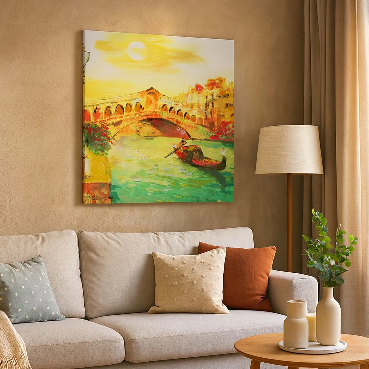 Impression sur toile - Image sur toile - Un pèlerinage d'amoureux - 30x30 cm