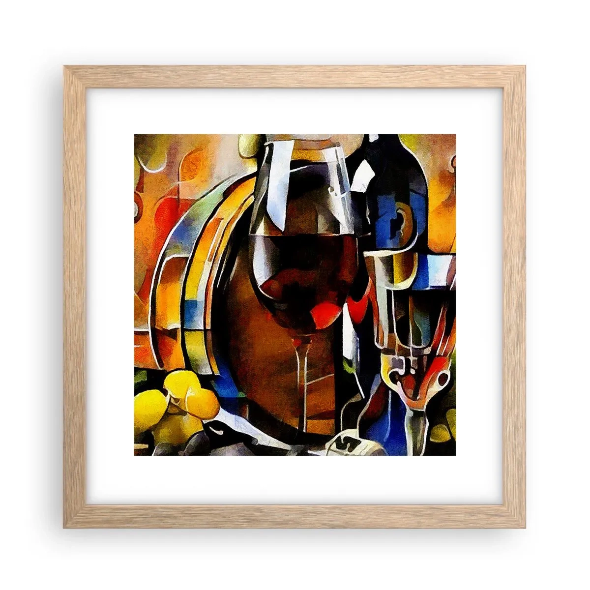 Affiche dans un chêne clair - Poster - Et le monde prend des couleurs - 30x30 cm