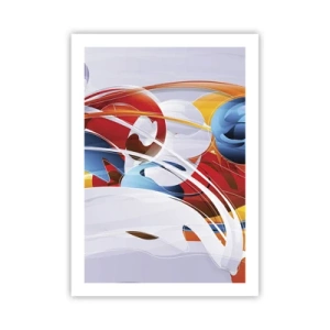 Affiche - Poster - Abstraction colorée avec des formes dynamiques - 50x70cm - La danse des éléments - Décoration murale moderne pour le salon et la chambre ARTTOR