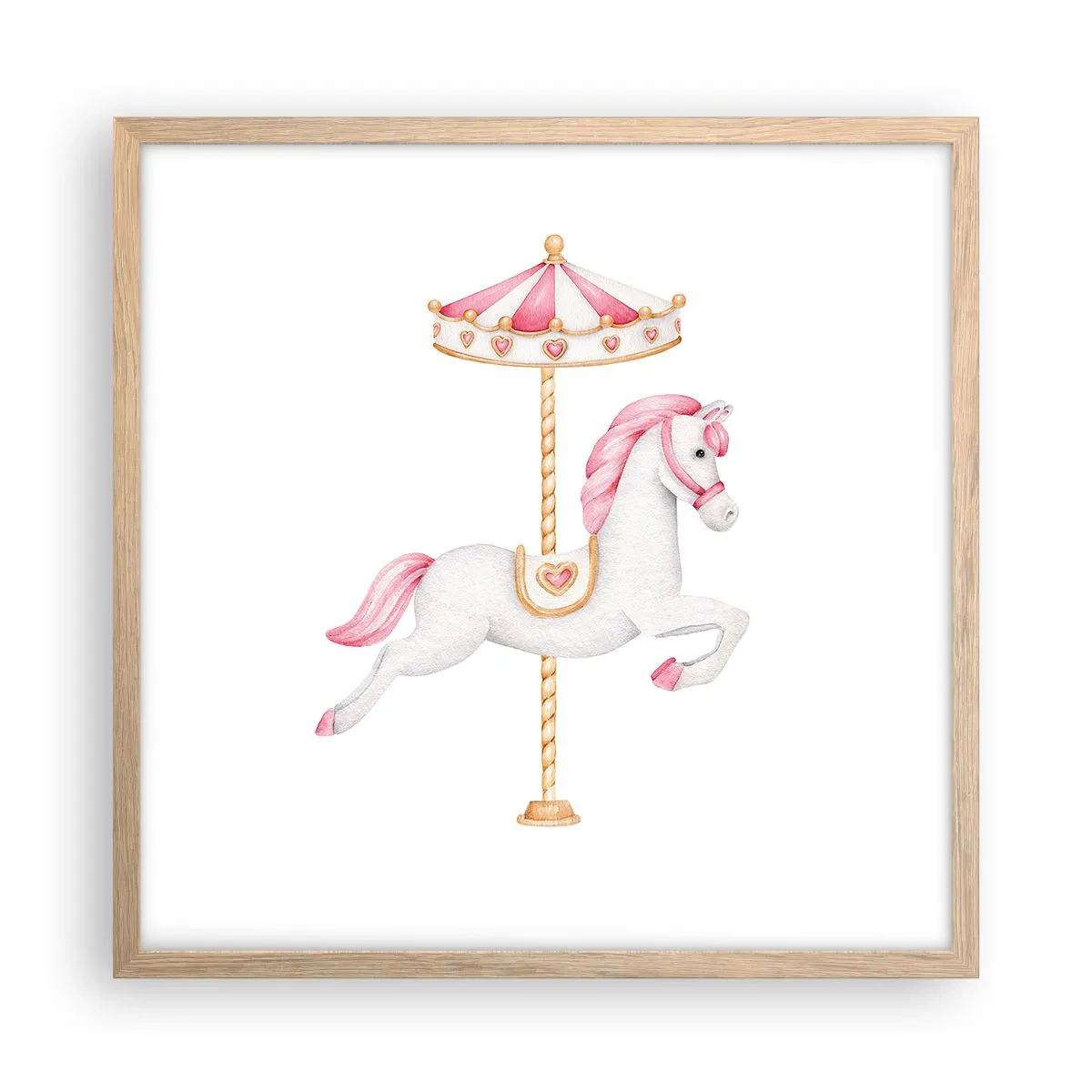 Affiche dans un chêne clair - Poster - Les sabots en avant - 50x50 cm