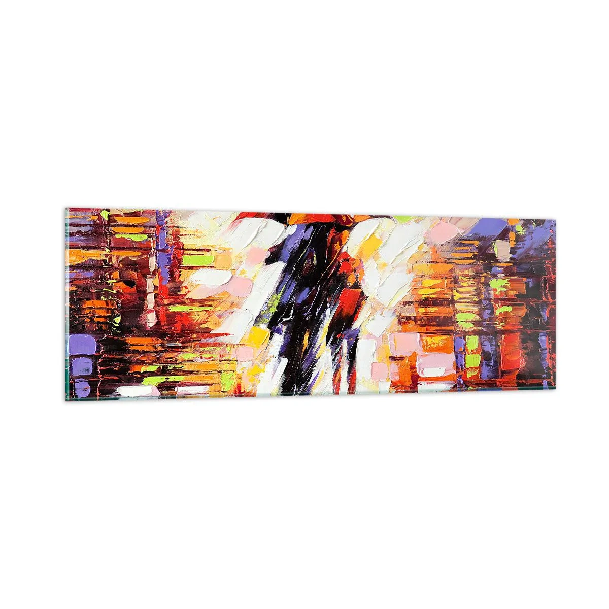 Impression sur verre - Image sur verre - Ensemble à travers la nuit et la pluie - 90x30 cm