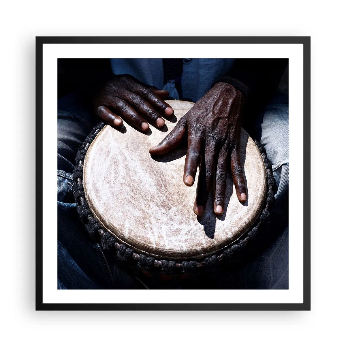 Affiche dans un cadre noir - Poster - Vis à son rythme - 60x60 cm