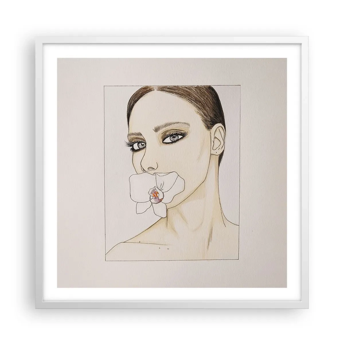 Affiche dans un cadre blanc - Poster - Symbole de l'élégance et de la beauté - 60x60 cm