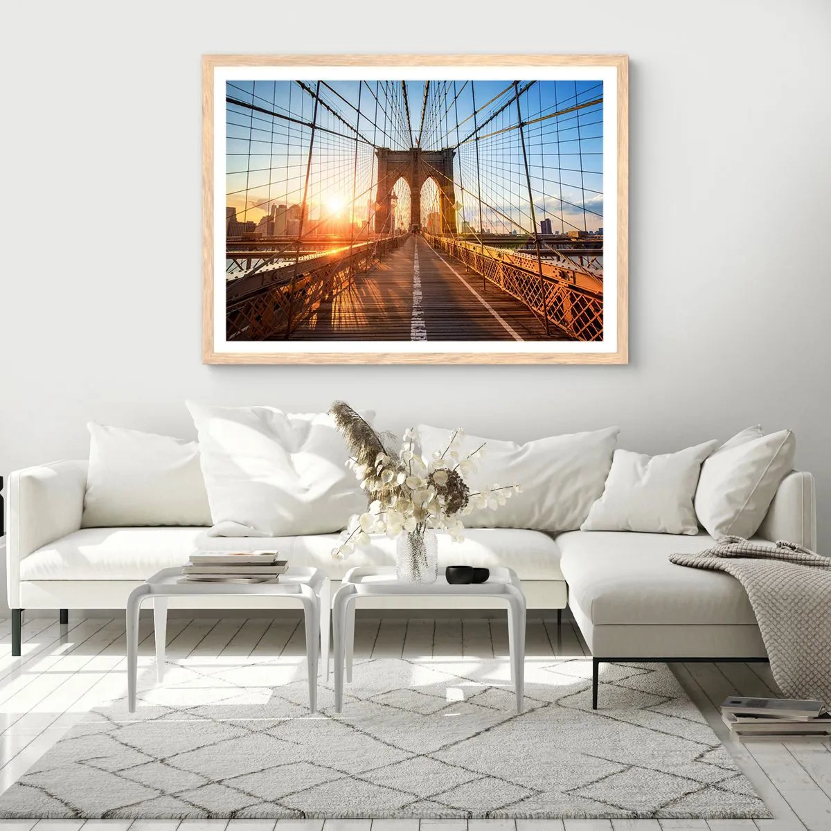 Affiche dans un chêne clair - Poster - Sur le pont d'or - 91x61 cm