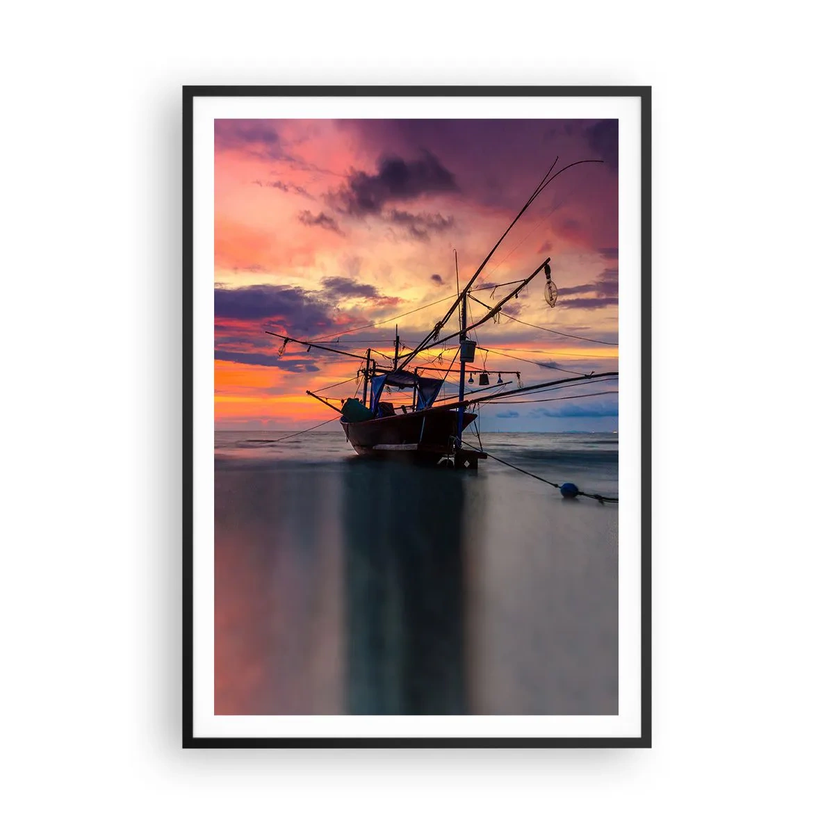 Affiche dans un cadre noir - Poster - Soirée exotique - 70x100 cm