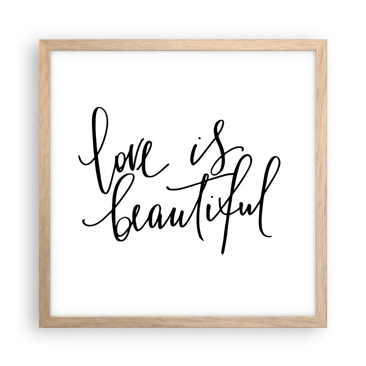 Affiche dans un chêne clair - Poster - Lire et répéter - 40x40 cm