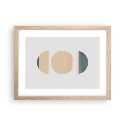 Affiche dans un chêne clair - Poster - Cercles après cercles - 40x30 cm