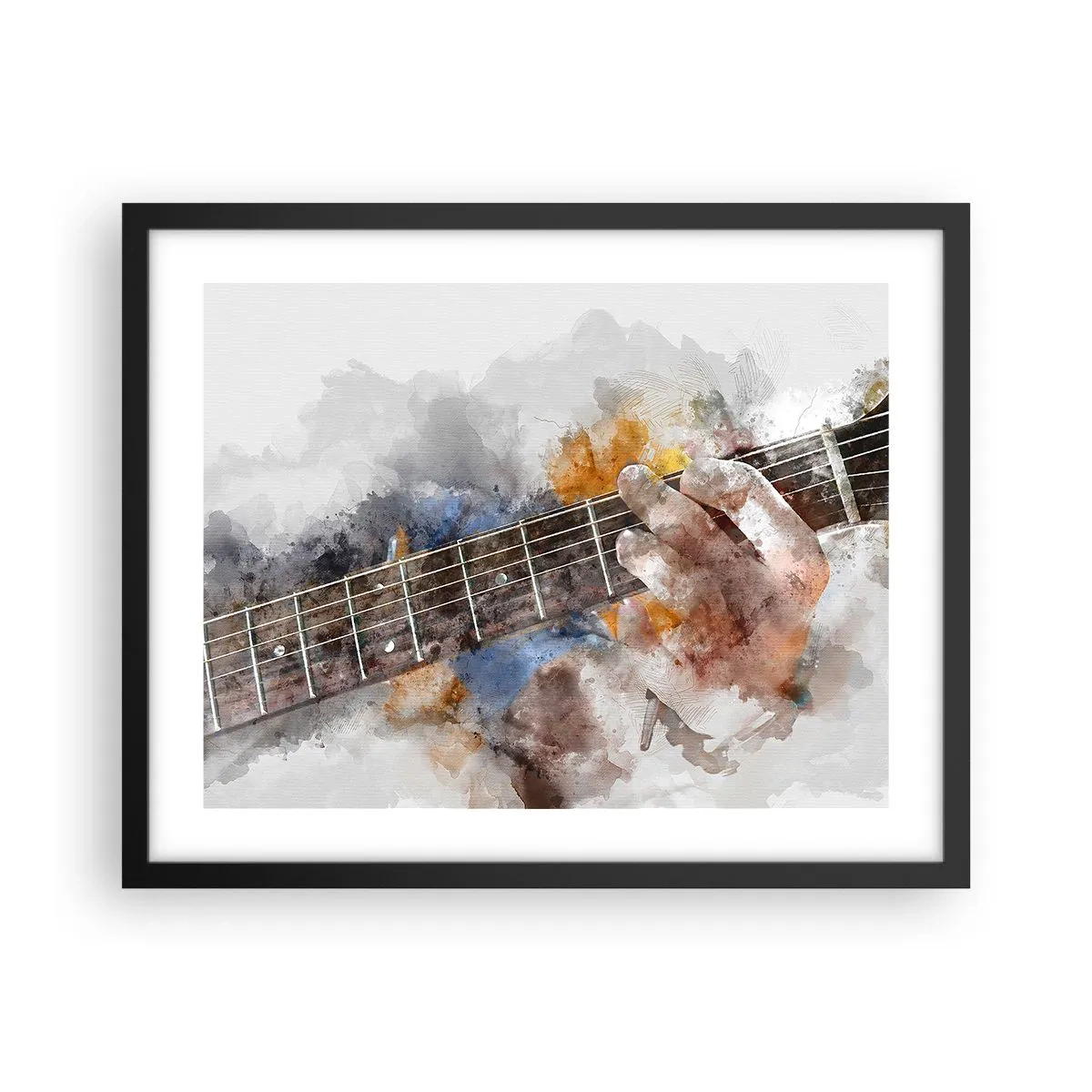 Affiche dans un cadre noir - Poster - La poésie entre les cordes - 50x40 cm