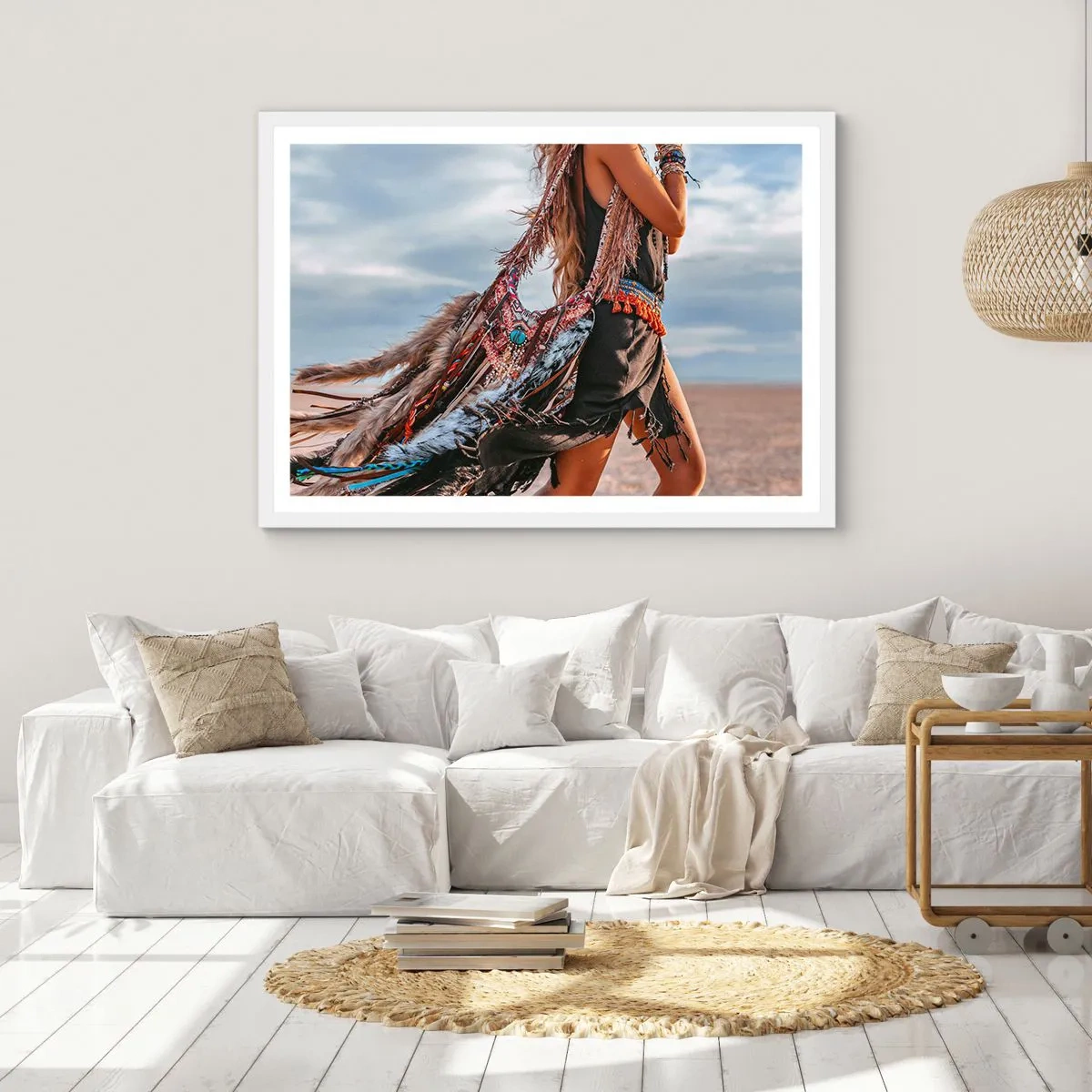 Affiche dans un cadre blanc - Poster - La fille du chaman - 91x61 cm