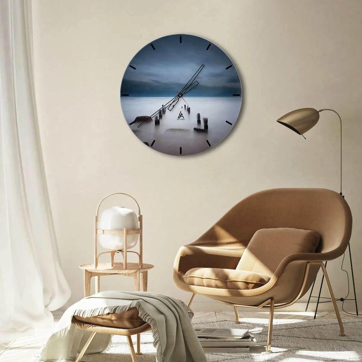 Horloge murale - Pendule murale - Lac pensif - 40x40 cm