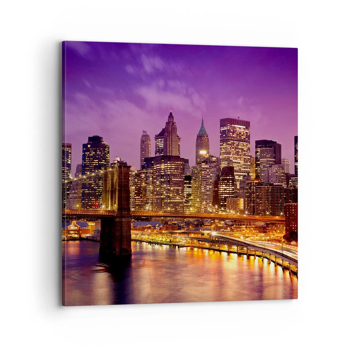 Impression sur toile - Image sur toile - Manhathann or violet - 70x70 cm