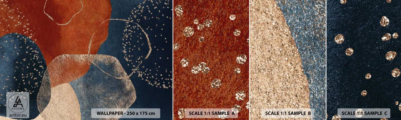 Échantillon de Papier Peint Autocollant Deluxe Sticker - La légèreté de l'être - Abstraction, Morceau, Art moderne - 100x30 cm